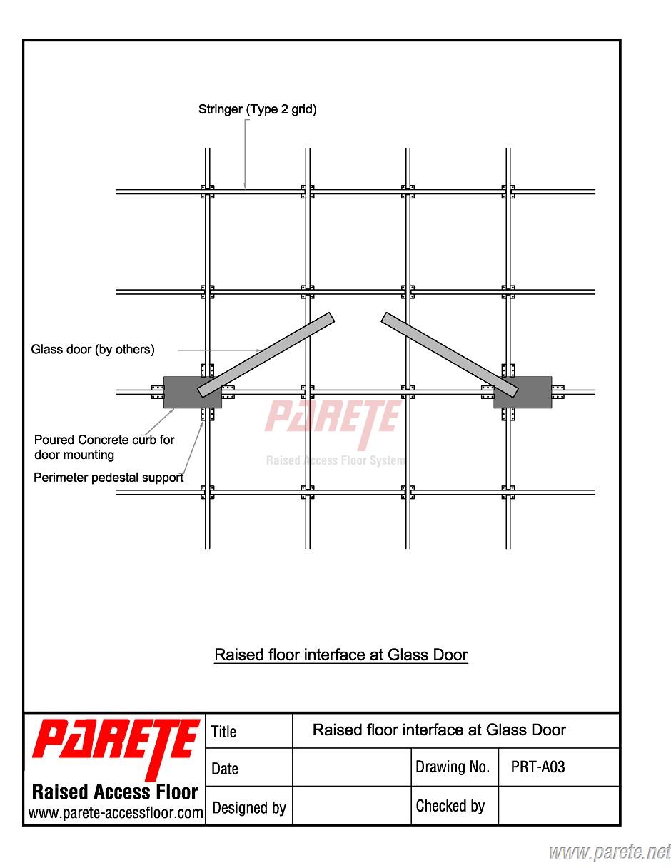 steel raised floor with long stringer in door